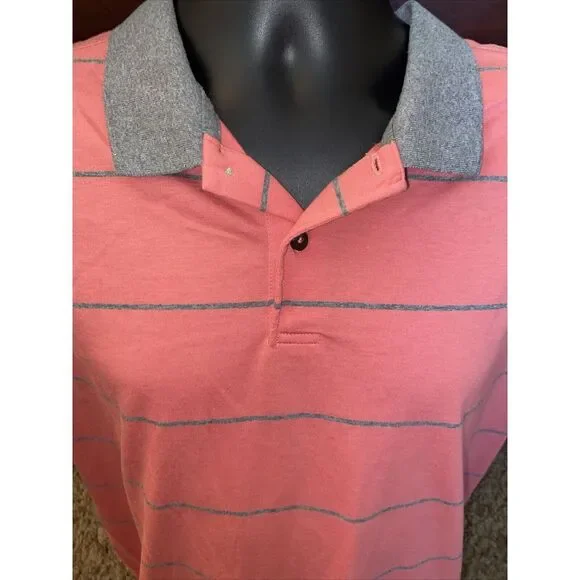 Linksoul Tempus Fugit Polo Golf Shirt Mens Size XL Multicolor Short Sleeve - Picture 3 of 8